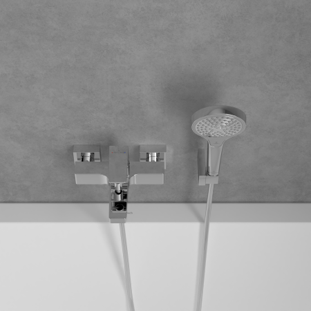 Baterie cada-dus montaj pe perete, crom, Villeroy&Boch Architectura Square [4]