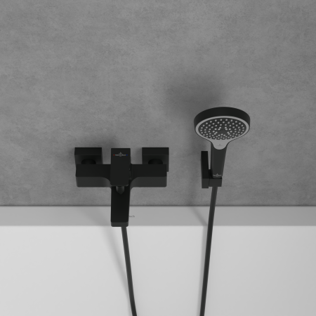 Baterie cada-dus montaj pe perete, negru mat, Villeroy&Boch Architectura Square [4]
