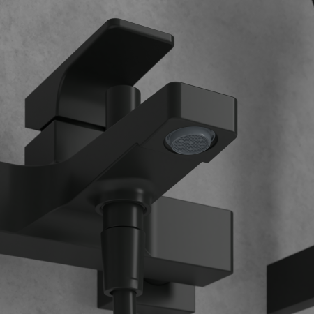 Baterie cada-dus montaj pe perete, negru mat, Villeroy&Boch Architectura Square [6]