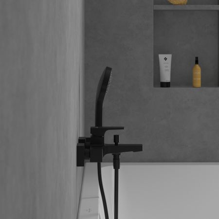 Baterie cada-dus montaj pe perete, negru mat, Villeroy&Boch Architectura Square [2]