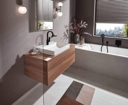 Baterie dus Hansgrohe Vivenis incastrata pentru corp ingropat, negru mat 75415670 [1]