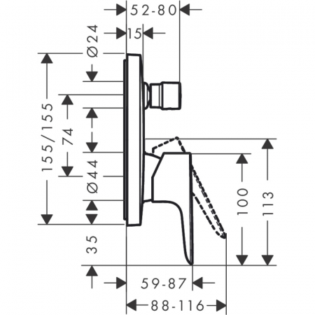 Baterie cada sau dus Hansgrohe Talis E incastrata pentru corp ingropat, bronz periat [1]