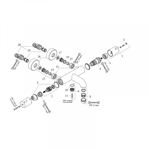 Baterie cada sau dus termostata crom Hansgrohe, Ecostat 1001 [6]