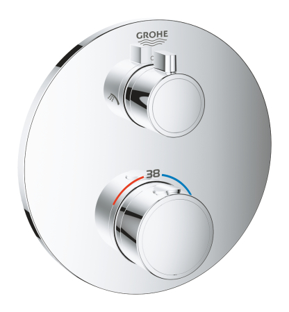 Sisteme de dus - Baterie cada sau dus termostatata Grohe Grohtherm Round cu montaj incastrat