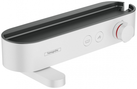 Baterii cada - Baterie cada termostatata alb mat, pipa pivotanta, Hansgrohe ShowerTablet Select 400