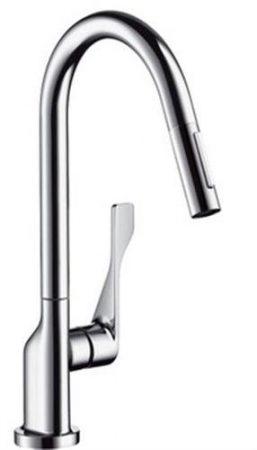 Baterii bucatarie cu dus - Baterie chiuveta bucatarie crom cu dus extractibil Hansgrohe Axor Citterio