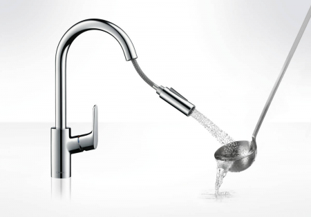 Baterie chiuveta bucatarie cu dus extractibil crom Hansgrohe Focus M41 31815000 [1]