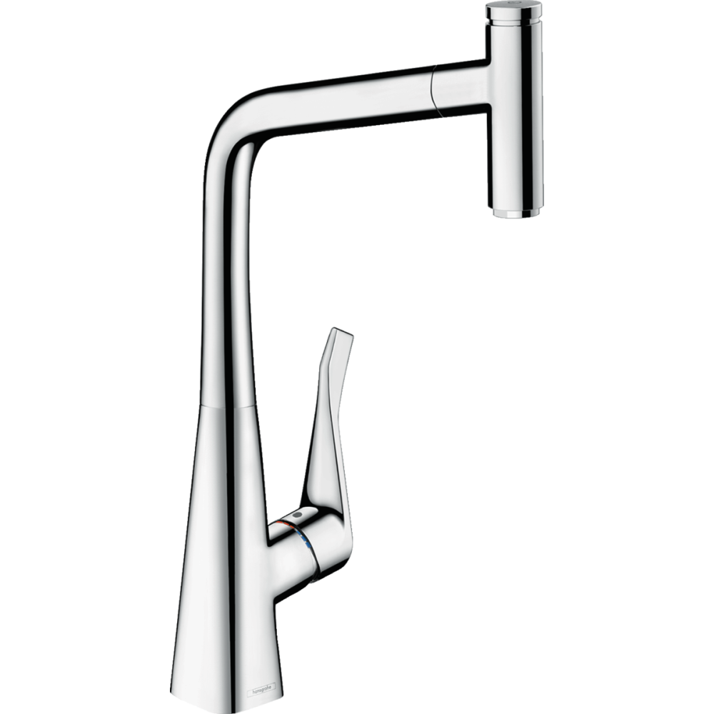 Baterii bucatarie cu dus - Baterie chiuveta bucatarie cu dus extractibil crom Hansgrohe Metris Select M71 14884000