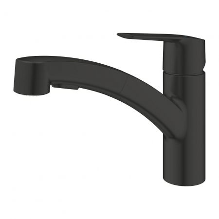Baterie chiuveta bucatarie cu dus extractibil Grohe Start negru mat [2]