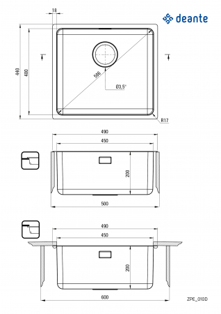 Chiuveta bucatarie inox crom Deante Egeria [1]