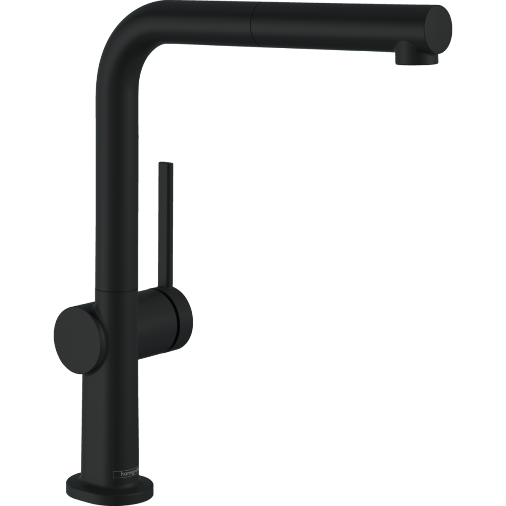 Baterii bucatarie cu dus - Baterie chiuveta bucatarie negru mat cu dus extractibil Hansgrohe Talis M54 72808670