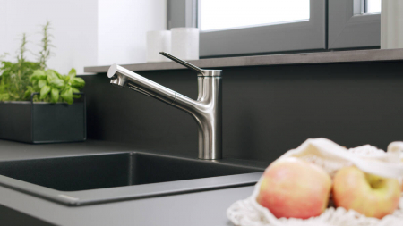 Baterie chiuveta bucatarie cu dus extractibil crom lucios, monocomanda Hansgrohe Zesis M33 74803000 [3]