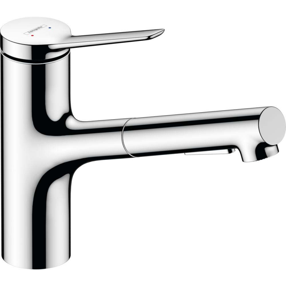 Baterii bucatarie cu dus - Baterie chiuveta bucatarie cu dus extractibil crom lucios, monocomanda Hansgrohe Zesis M33 74803000