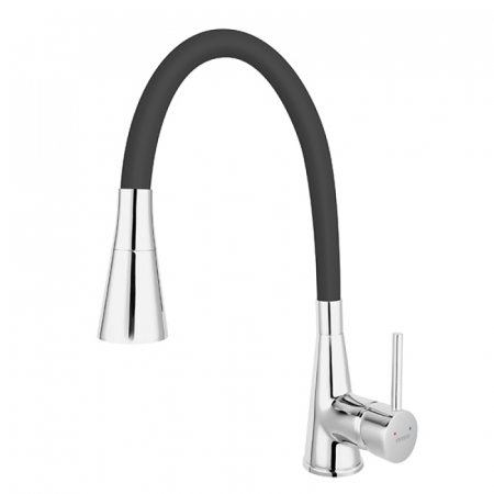Baterii bucatarie cu pipa flexibila - Baterie chiuveta bucatarie cu pipa flexibila culoare negru mat Ferro Zumba II