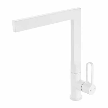 Baterii clasice bucatarie - Baterie chiuveta bucatarie FDesign Zaffiro, alb mat