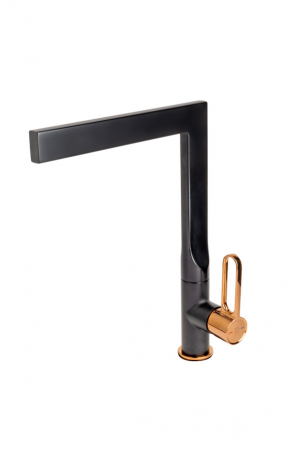 Baterie chiuveta bucatarie FDesign Zaffiro, negru mat/rose gold lucios [2]