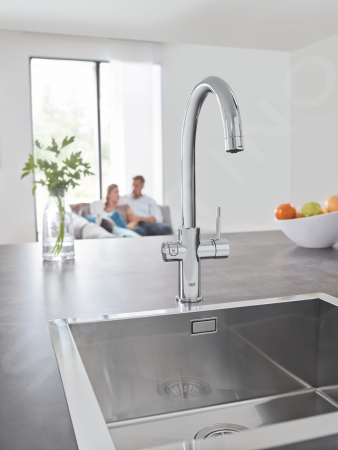 Baterie chiuveta bucatarie Grohe Blue Home crom pipa tip C si Starter Kit [3]