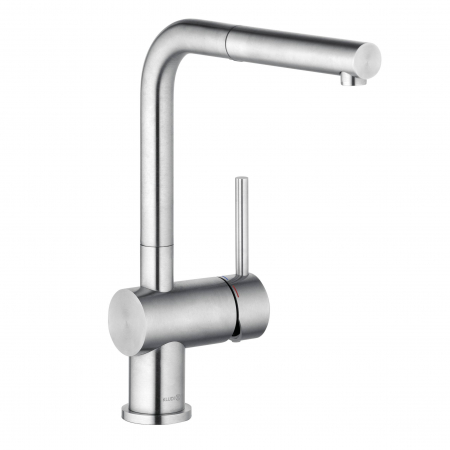 Baterii bucatarie cu dus - Baterie chiuveta bucatarie Kludi L Steel cu dus extractibil inox satinat