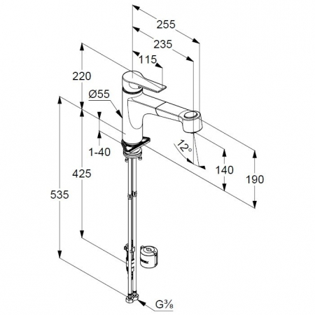 Baterie chiuveta bucatarie Kludi Mix cu dus extractibil, conector rapid, negru mat [1]