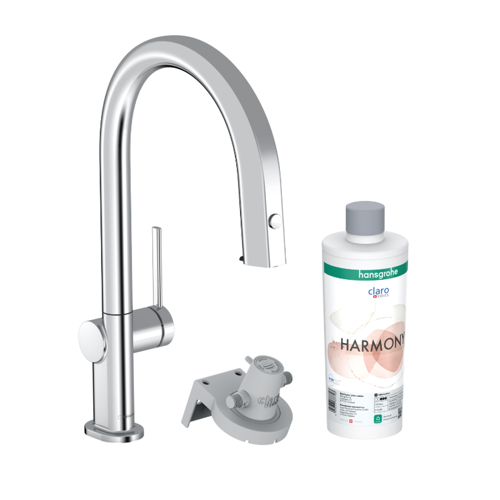Baterii clasice bucatarie - Baterie chiuveta bucatarie crom lucios cu filtru de apa Hansgrohe Aqittura M91 76800000