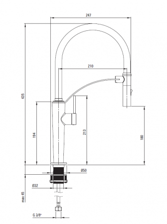 Baterie chiuveta bucatarie negru mat cu pipa flexibila, 2 functii curgere, Deante Corda [1]