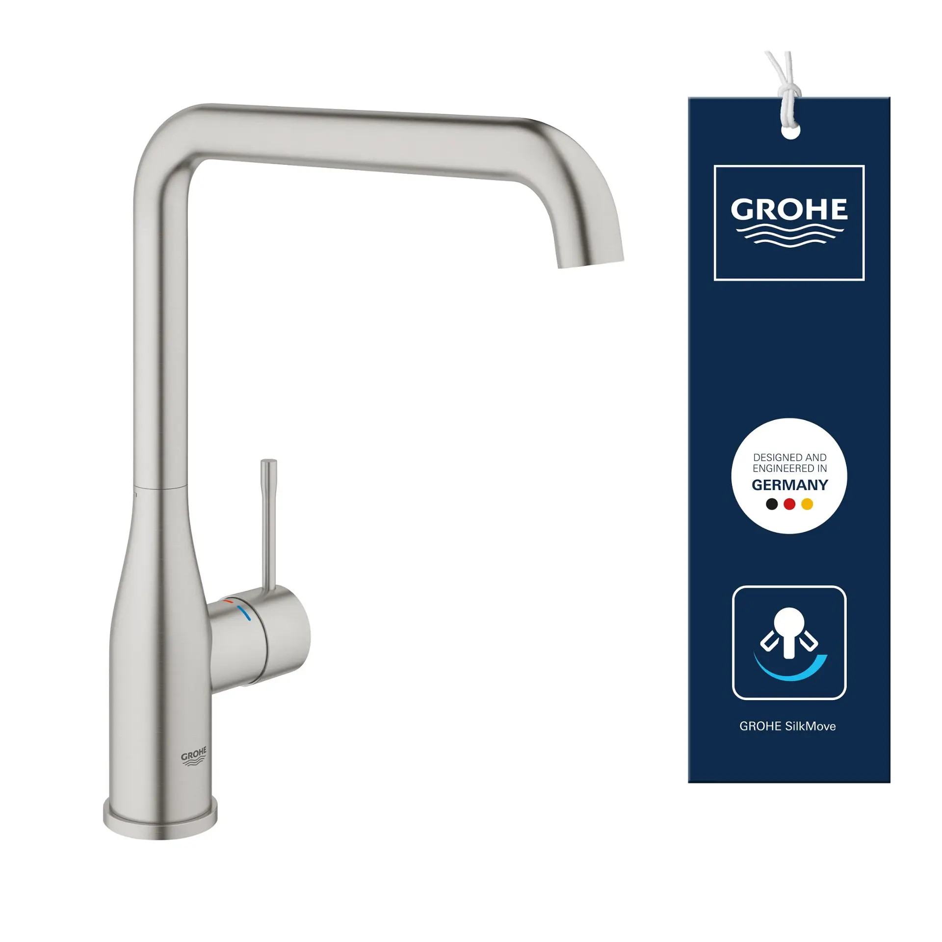 Baterie chiuveta cu montare pe blat, supersteel, Grohe Essence [3]