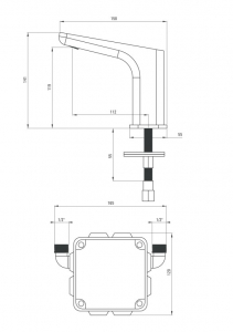 Baterie lavoar negru mat, cu senzor, 230 / 6V, Deante Hiacynt [3]