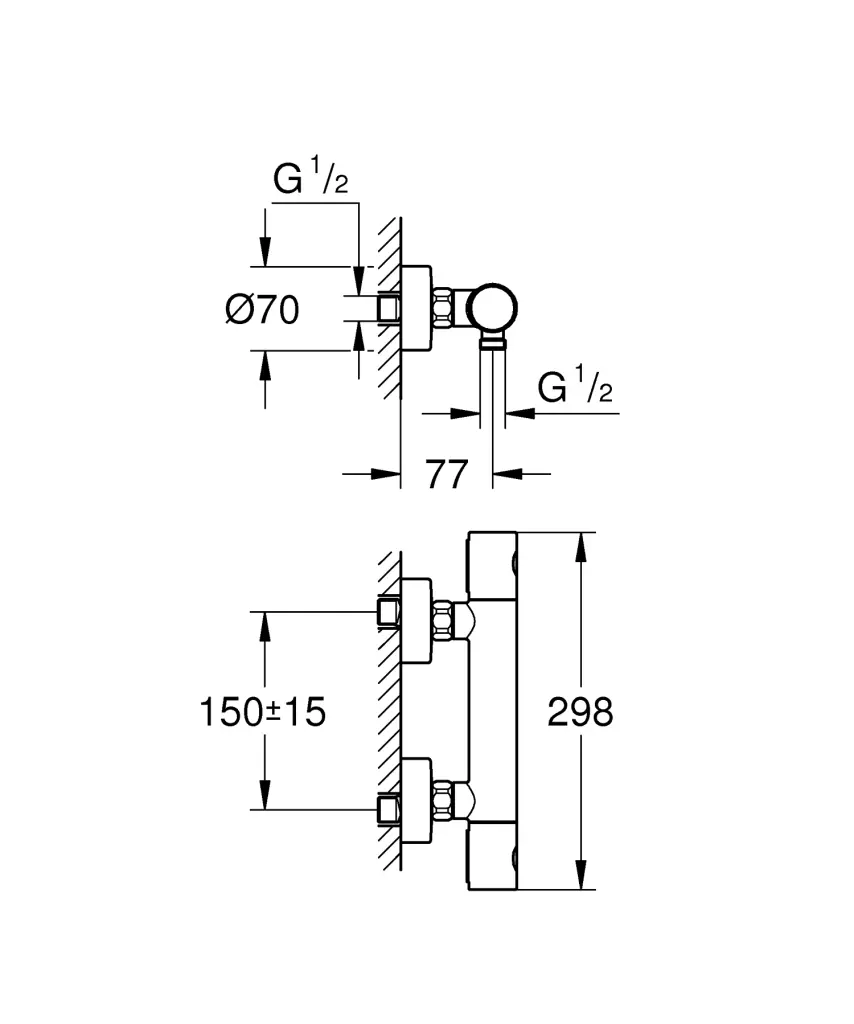Baterie de dus termostatata, aur periat, Grohe Grohtherm 1000 Cosmopolitan [1]
