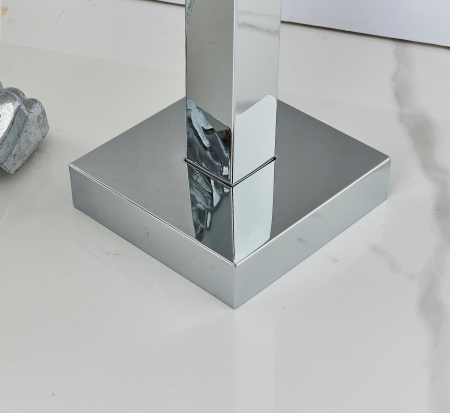 Baterie cada freestanding argintiu lucios cu curgere tip cascada si dus de mana [5]