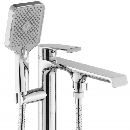 Baterie cadă freestanding Rea Hass, crom lucios [1]