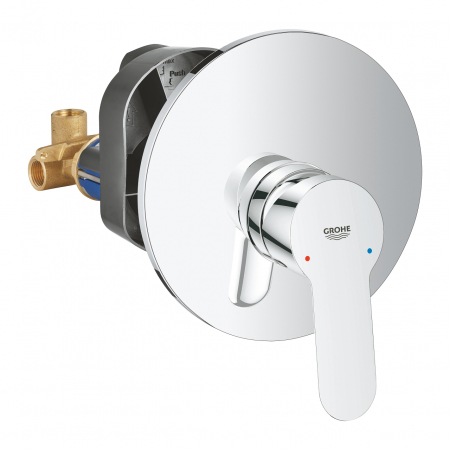 Baterii dus - Baterie dus incastrata crom, corp incastrat inclus, Grohe BauEdge