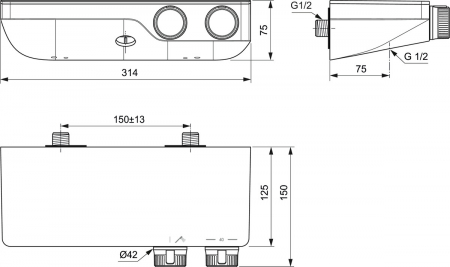 Baterie dus termostatata Ideal Standard Ceratherm S200 crom lucios [3]