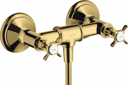 Baterii dus - Baterie dus auriu lucios, dubla comanda, Hansgrohe Axor Montreux