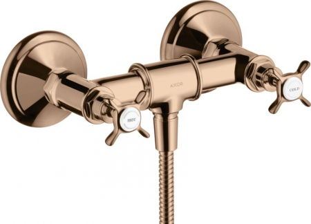 Baterii dus - Baterie dus red gold lucios, dubla comanda, Hansgrohe Axor Montreux
