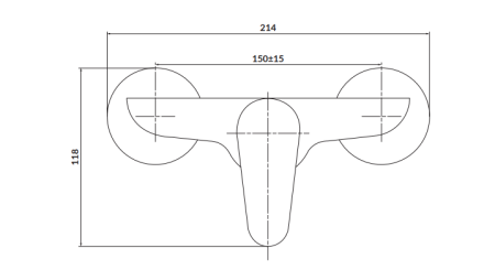 Baterie dus cu montare pe perete, crom, Cersanit Libra [2]