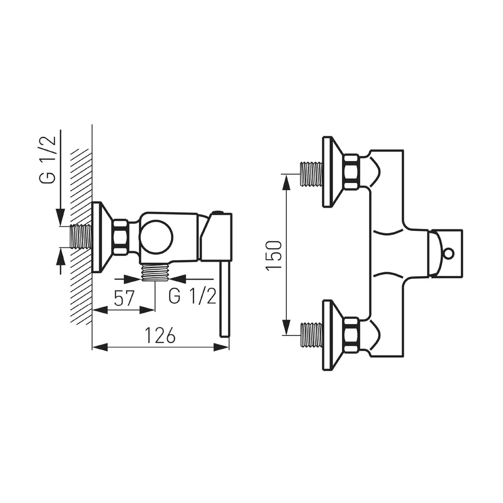 Baterie dus, cu montare pe perete, FDesign Flusso [1]