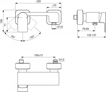Baterie dus Ideal Standard Edge crom lucios [3]