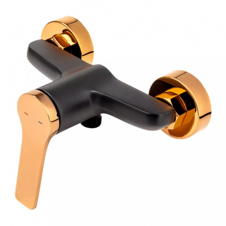 Baterii dus - Baterie dus FDesign Seppia, negru mat/rose gold lucios