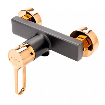 Baterii dus - Baterie dus FDesign Zaffiro, negru mat/rose gold lucios