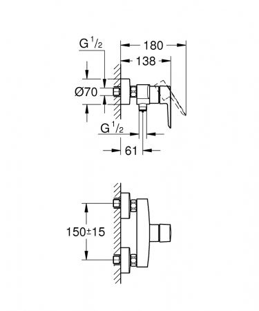 Baterie dus Grohe Start negru mat [3]