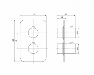 Baterie dus Deante Box Round incastrata pentru corp ingropat, crom lucios [3]