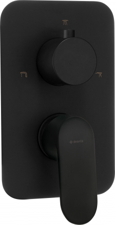 Baterii dus - Baterie dus Deante Alpinia 2 incastrata pentru corp ingropat, negru mat