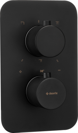 Baterii baie - Baterie dus Deante Box Round incastrata pentru corp ingropat, negru mat