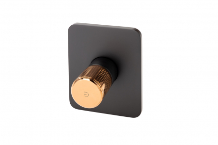 Baterie dus incastrata FDesign Ardesia, corp incastrat inclus, negru mat/rose gold lucios [2]