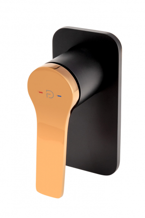 Baterie dus incastrata FDesign Seppia, corp incastrat inclus, negru mat/rose gold lucios [2]