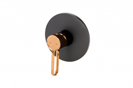 Baterie dus incastrata FDesign Zaffiro, corp incastrat inclus, negru mat/rose gold lucios [2]