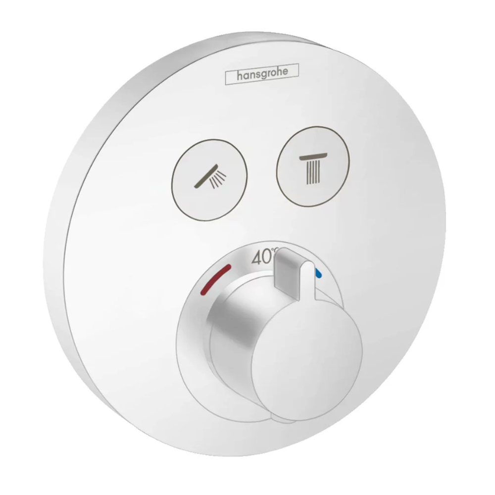 Baterii dus - Baterie dus incastrata termostatata alb mat Hansgrohe, ShowerSelect S