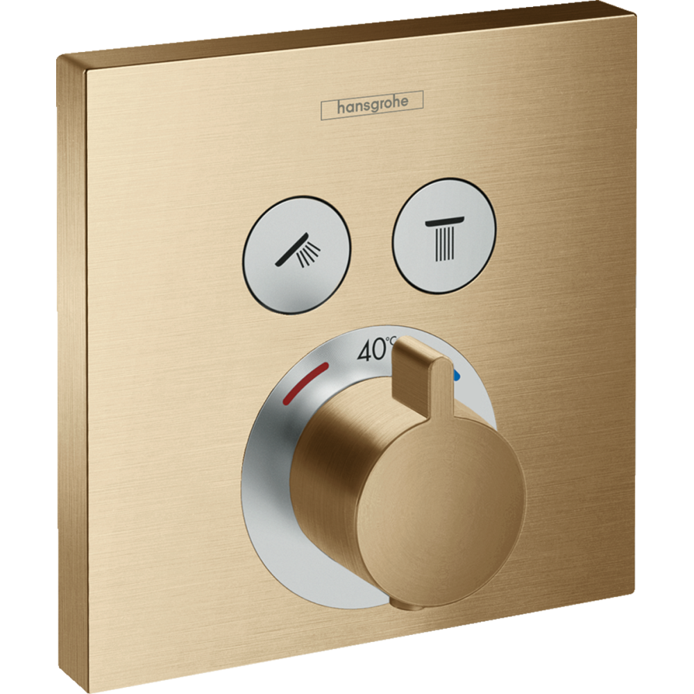 Baterii dus - Baterie dus incastrata termostatata culoare bronz periat Hansgrohe ShowerSelect 15763140