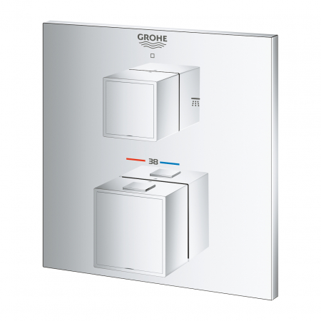 Baterie dus incastrata termostatata Grohe Grohtherm Cube crom lucios [3]