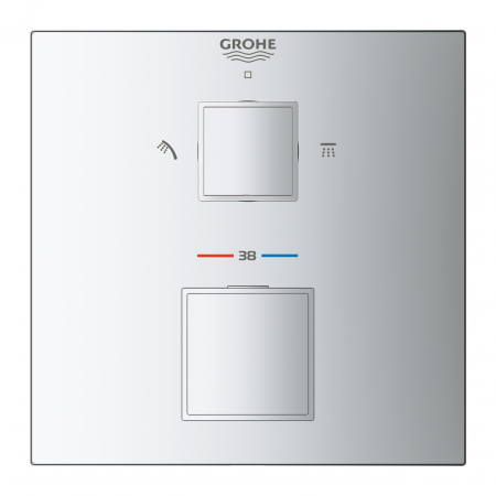 Baterie dus incastrata termostatata Grohe Grohtherm Cube crom lucios [2]